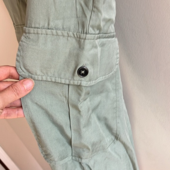 Mexx high rise cargo pants lyocell pull on wide leg sage green - Picture 5 of 9